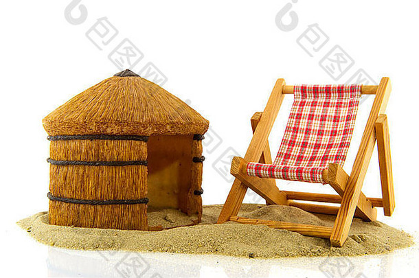 非洲海滩小屋椅子沙子