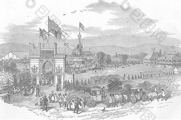 1851年在日内瓦举行的瑞士联邦大赛。图文并茂的伦敦新闻