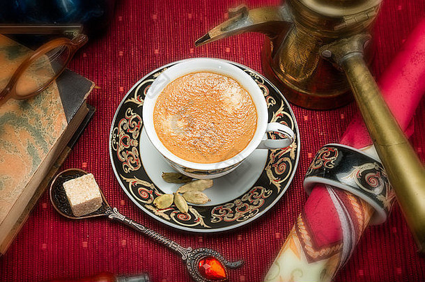 阿拉伯咖啡小豆蔻种子传统的咖啡