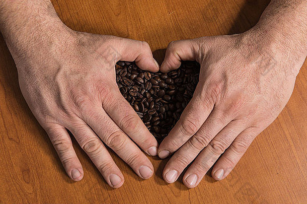 心和<strong>咖啡</strong>豆