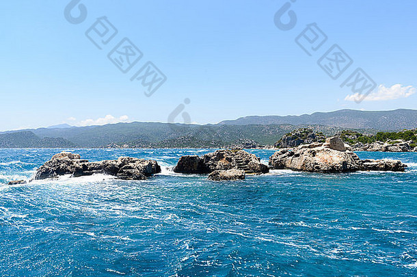 土耳其Kekova岛上沉没的Lycian市