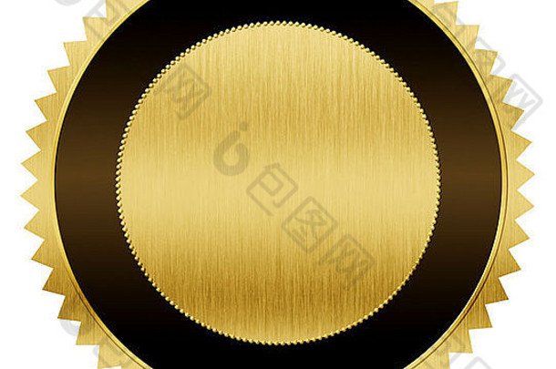 金色和黑色奖章，包括裁剪路径