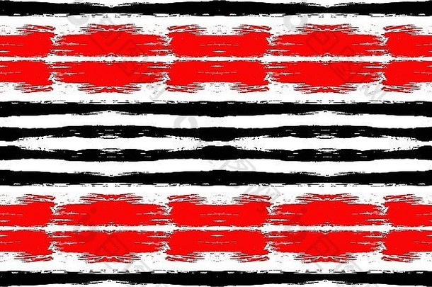 不寻常的画黑色的红色的条纹模式