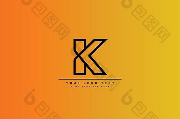 抽象字母K，KK字母标志设计