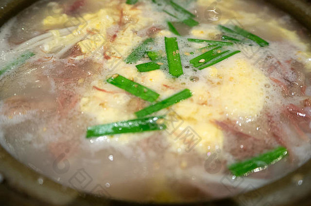 朝鲜文尾巴汤蛋吃大米菜