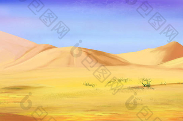 沙子沙丘蓝色的天空沙漠