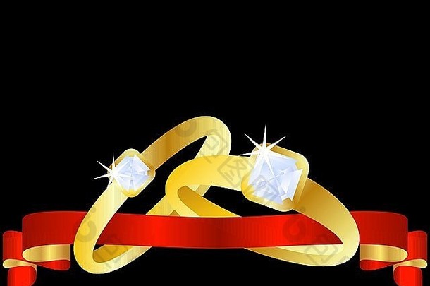 一套金结婚戒指