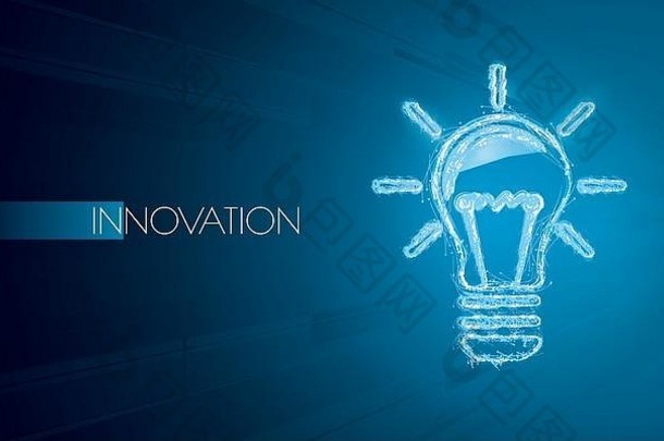 光灯泡蓝色的背景创造力概念创新灵感业务思考盒子策略领导