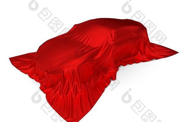 红色的丝绸覆盖体育运动车概念插图