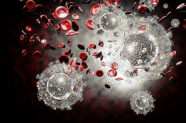 生成的插图艾滋病毒艾滋病病毒细胞医疗科学背景