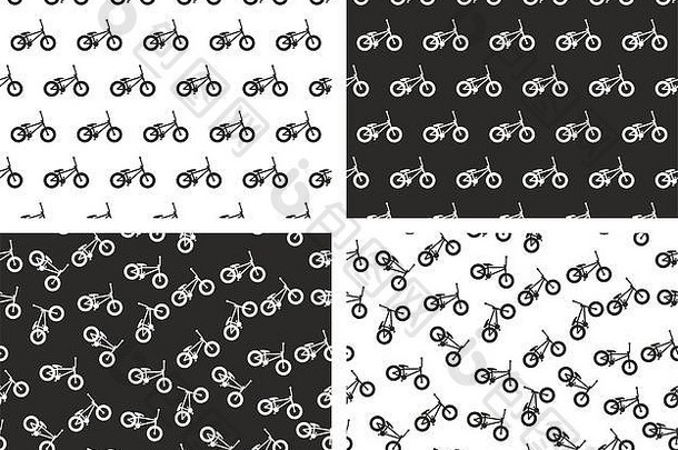 Bmx自行车无缝图案集