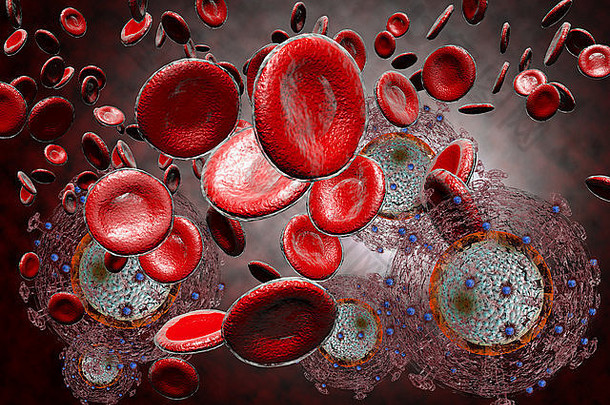 医学背景下的HIV-Aids病毒细胞3D生成插图