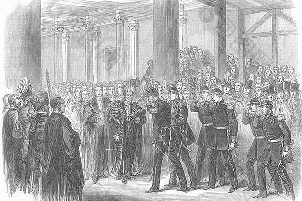 1867年伦敦市<strong>长</strong>在市政厅接待比利时人。<strong>图文</strong>并茂的伦敦新闻