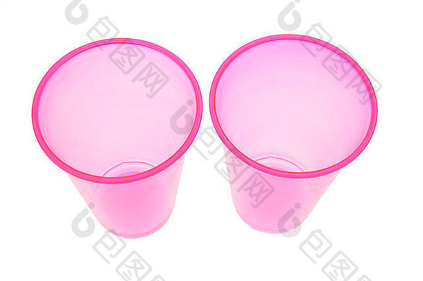 粉色塑料杯