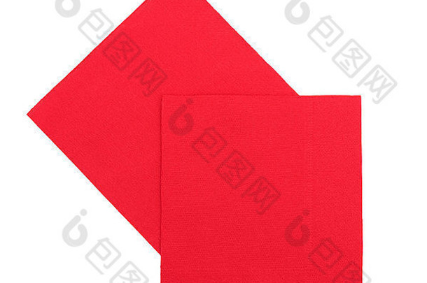 红色的纸餐巾serviettes节日