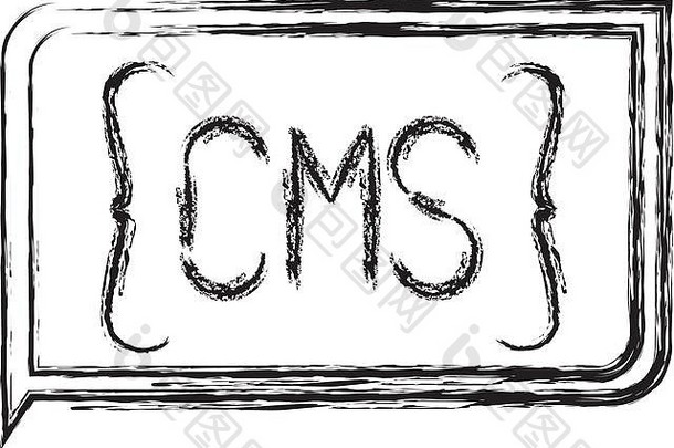 单色模糊轮廓矩形文本CMS