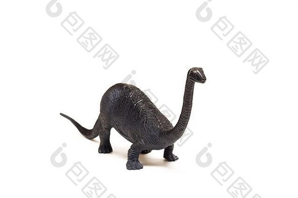 灰色恐龙玩具，孤立于白色背景上