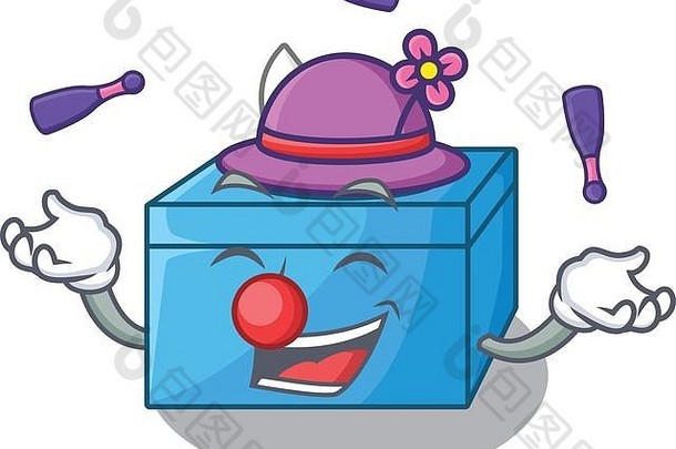 杂耍组织盒子孤立的吉祥物