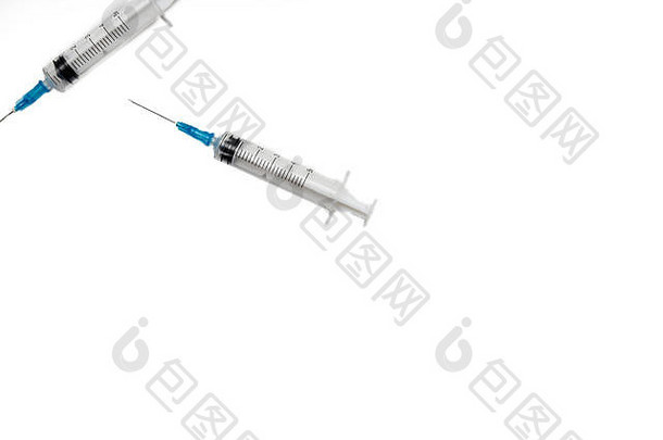 医疗注射器孤立的白色背景注射针医疗