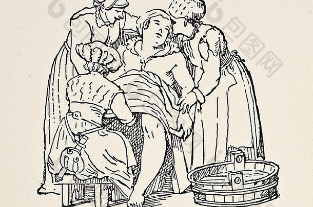 妊娠、分娩和分娩的古代医学插图