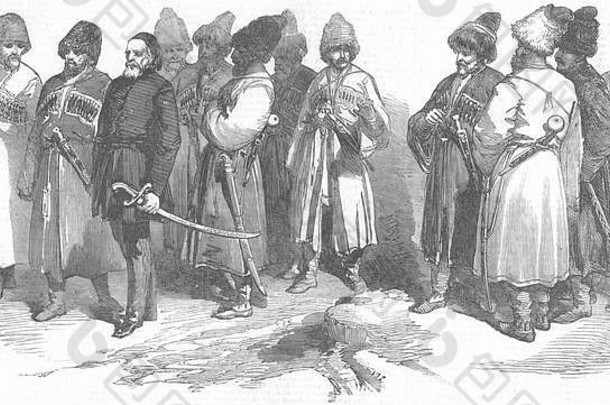 1856年苏丹的circassian酋<strong>长</strong>部落代表团。<strong>图文</strong>并茂的伦敦新闻