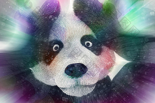 生病的熊猫竹瘾<strong>君子</strong>经历了强烈的幻觉和恐惧，闭上了嘴爪。迷幻状态