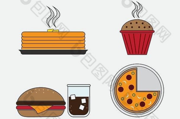 餐饮服务菜单食物图标