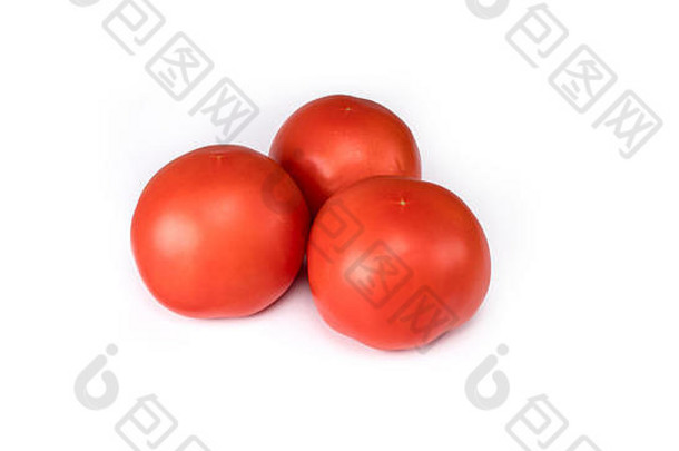 新鲜的红色的西红柿孤立的白色背景