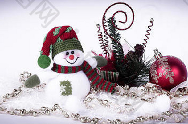 可爱的玩具雪人圣诞节装饰白色