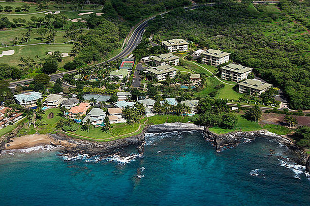 空中房子集群毛伊岛夏威夷海岸