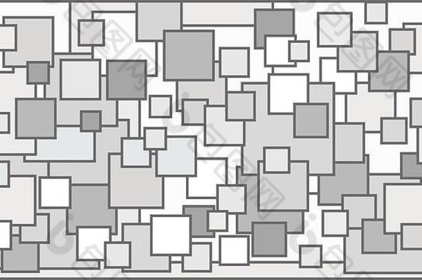 各种白色背景色调的正方形-插图、带有正方形的插图、白色正方形背景