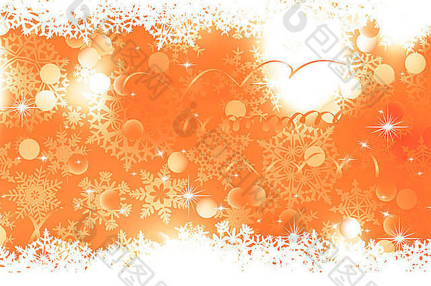 橙色圣诞背景