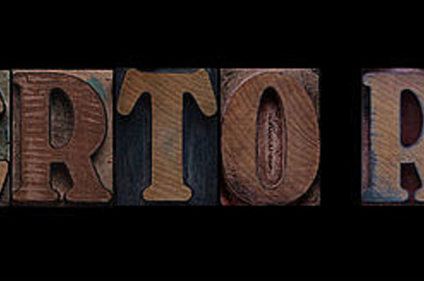 单词波多黎各rico凸版印刷的木类型