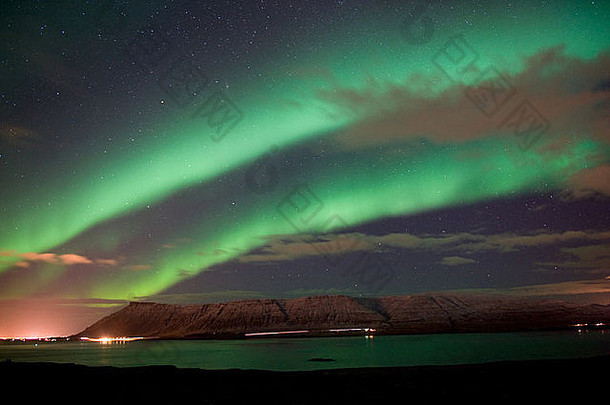 极光北欧化工北部灯北雷克雅维克冰岛