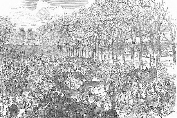 温莎大公园<strong>长</strong>途跋涉。伯克希尔1871年。<strong>图文</strong>并茂的伦敦新闻