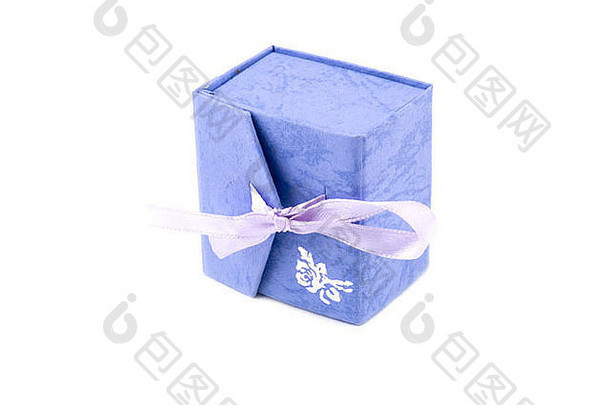 小淡紫色礼物盒孤立的白色背景