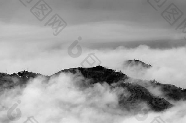 单色细艺术图像雨云农村axarquia科马雷斯马拉加安达卢西亚科斯塔的溶胶西班牙
