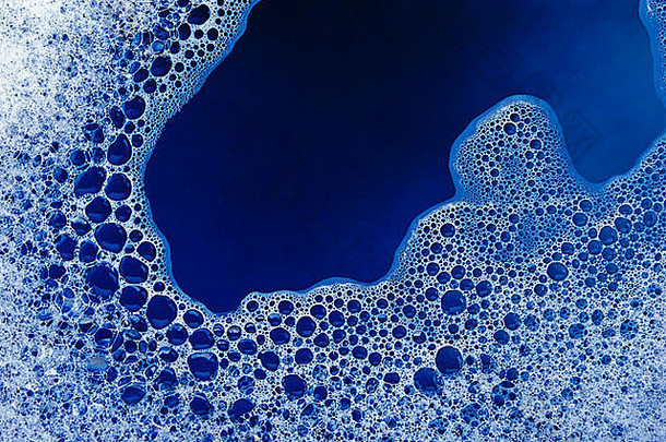 抽象蓝色泡沫表面背景