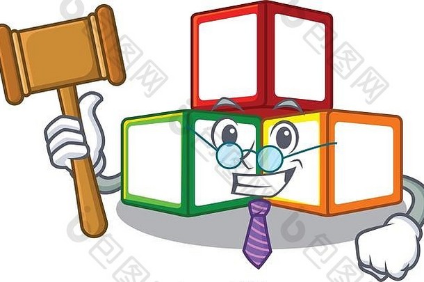 法官玩具块多维数据集盒子吉祥物
