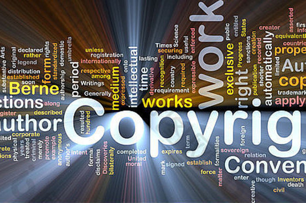 作者版权公约背景概念说明发光灯