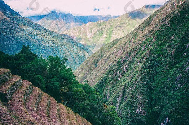 还废墟农业梯田“马丘比丘比丘秘鲁人