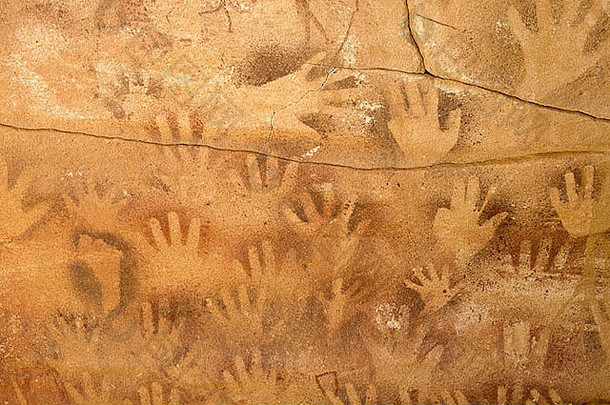 岩石艺术mestakawi洞穴Wadi苏拉区域gilfkebir地区埃及的西方沙漠