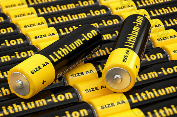行通用的电池标签“锂离子的呈现