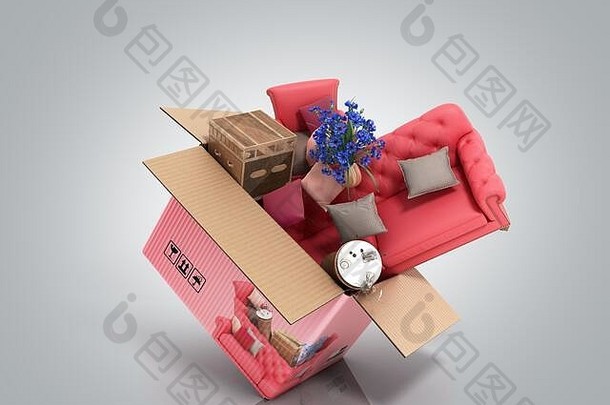 产品类别概念家具和花色开箱即用3d灰色渲染