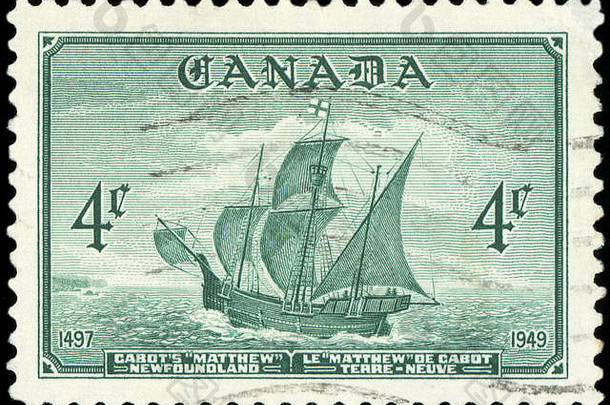 加拿大约邮票印刷加拿大显示卡博特马太福音纽芬兰约