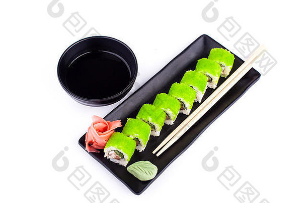 黑盘子寿司卷-日本美食风格
