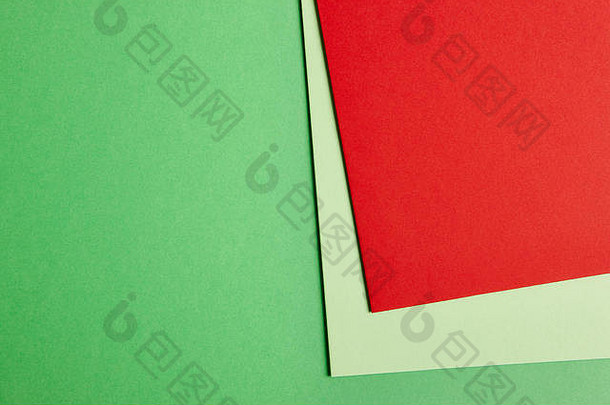 彩色的纸板背景绿色红色的语气复制空间水平