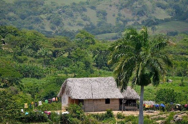 传统的农村住宅村吉萨山麓塞拉老师南部古巴