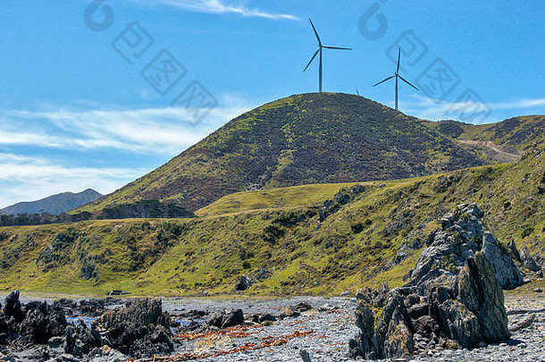 风涡轮<strong>机惠</strong>灵顿北岛新西兰小部分大权力生成风农场