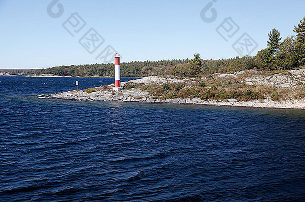 灯塔kilbear点岛屿格鲁吉亚湾湖休伦布鲁斯半岛帕里声音安大略加拿大